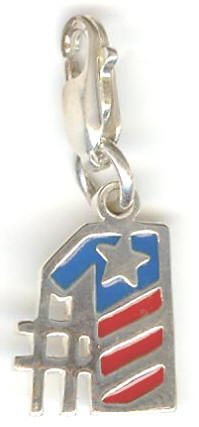 Sterling Silver 15x11mm "#1" Pendant